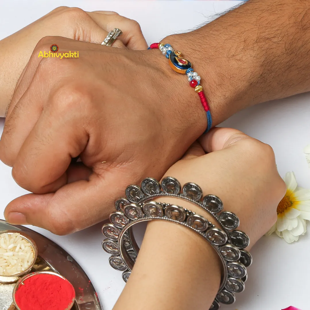 Fancy Paisley Kundan Rakhi INDIA