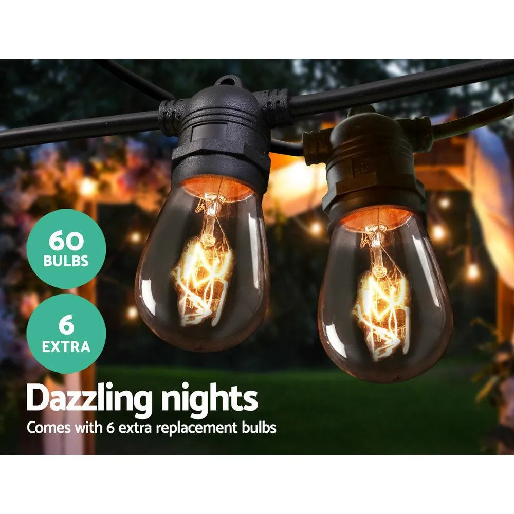 Festoon String Lights Christmas Blubs Outdoor Wedding Party Garden 56m