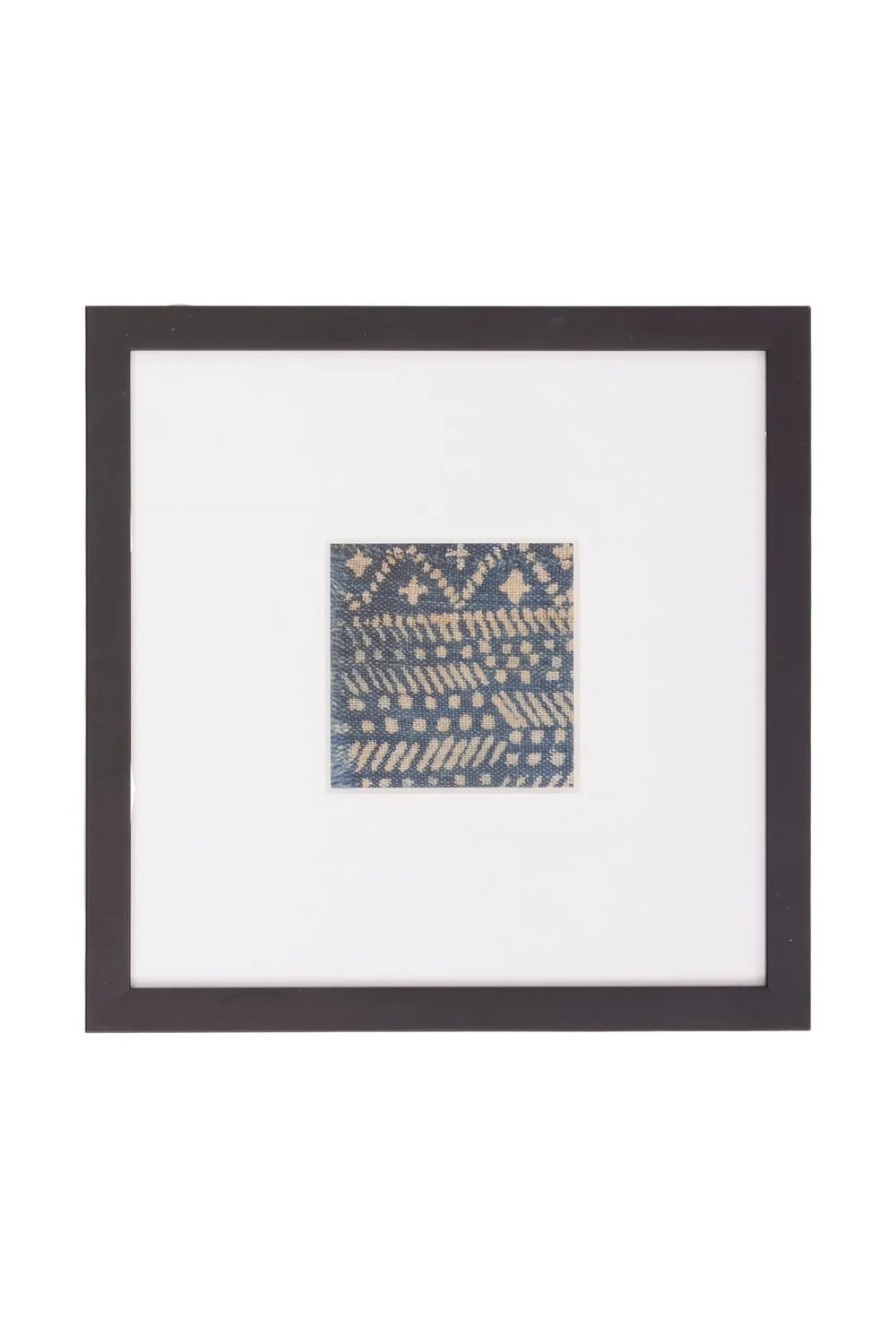 Framed Vintage Indigo Textile Wall Art No. 023