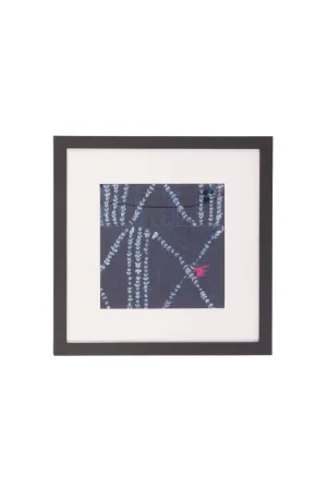 Framed Vintage Indigo Textile Wall Art No. 025