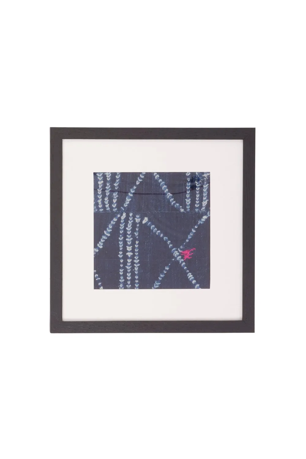 Framed Vintage Indigo Textile Wall Art No. 025
