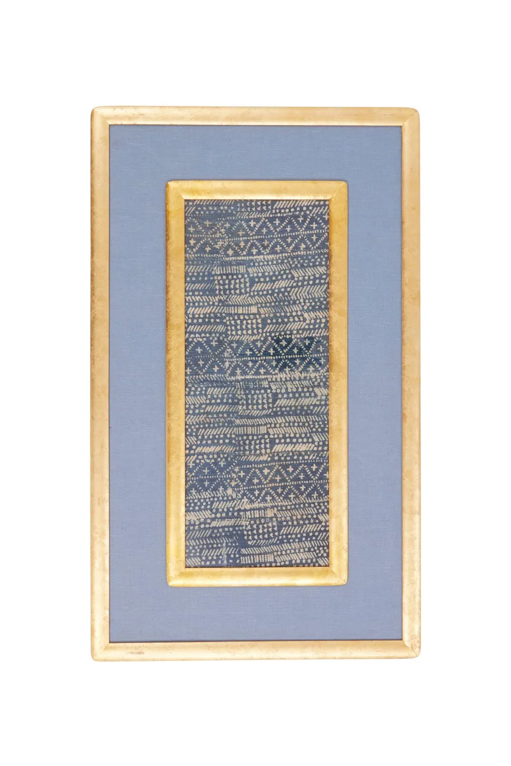 Framed Vintage Indigo Textile Wall Art No. 026