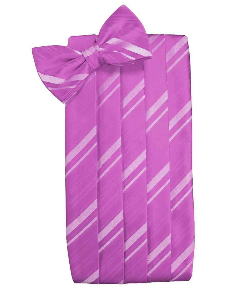 Fuchsia Kids Striped Satin Cummerbund