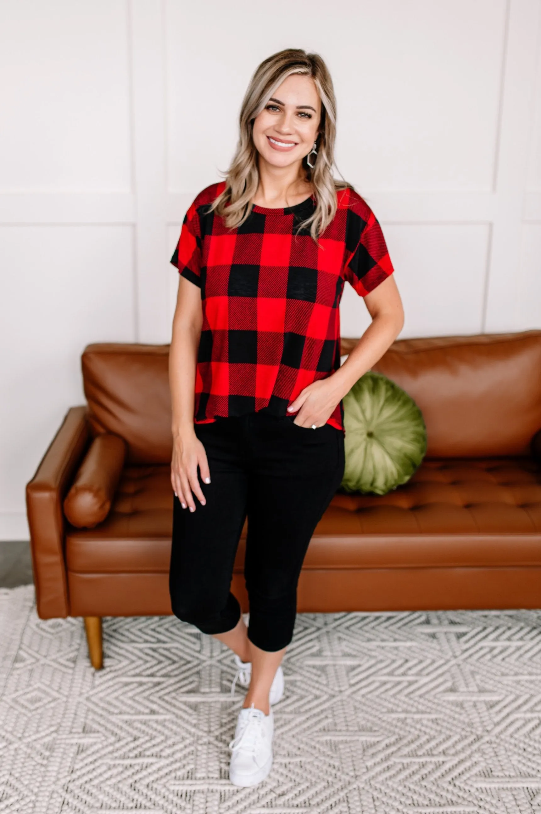 Get Your Plaid On Red Top