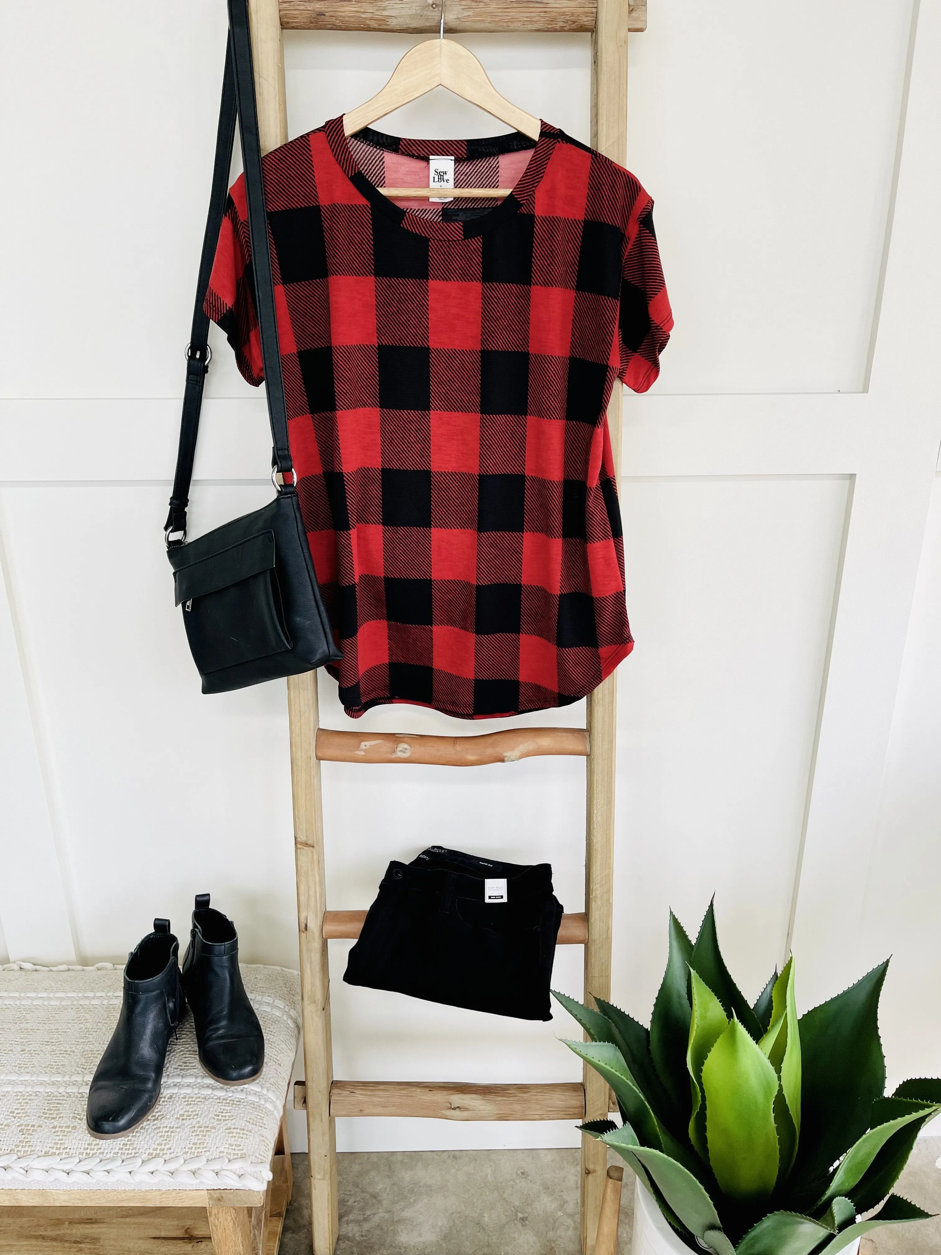 Get Your Plaid On Red Top