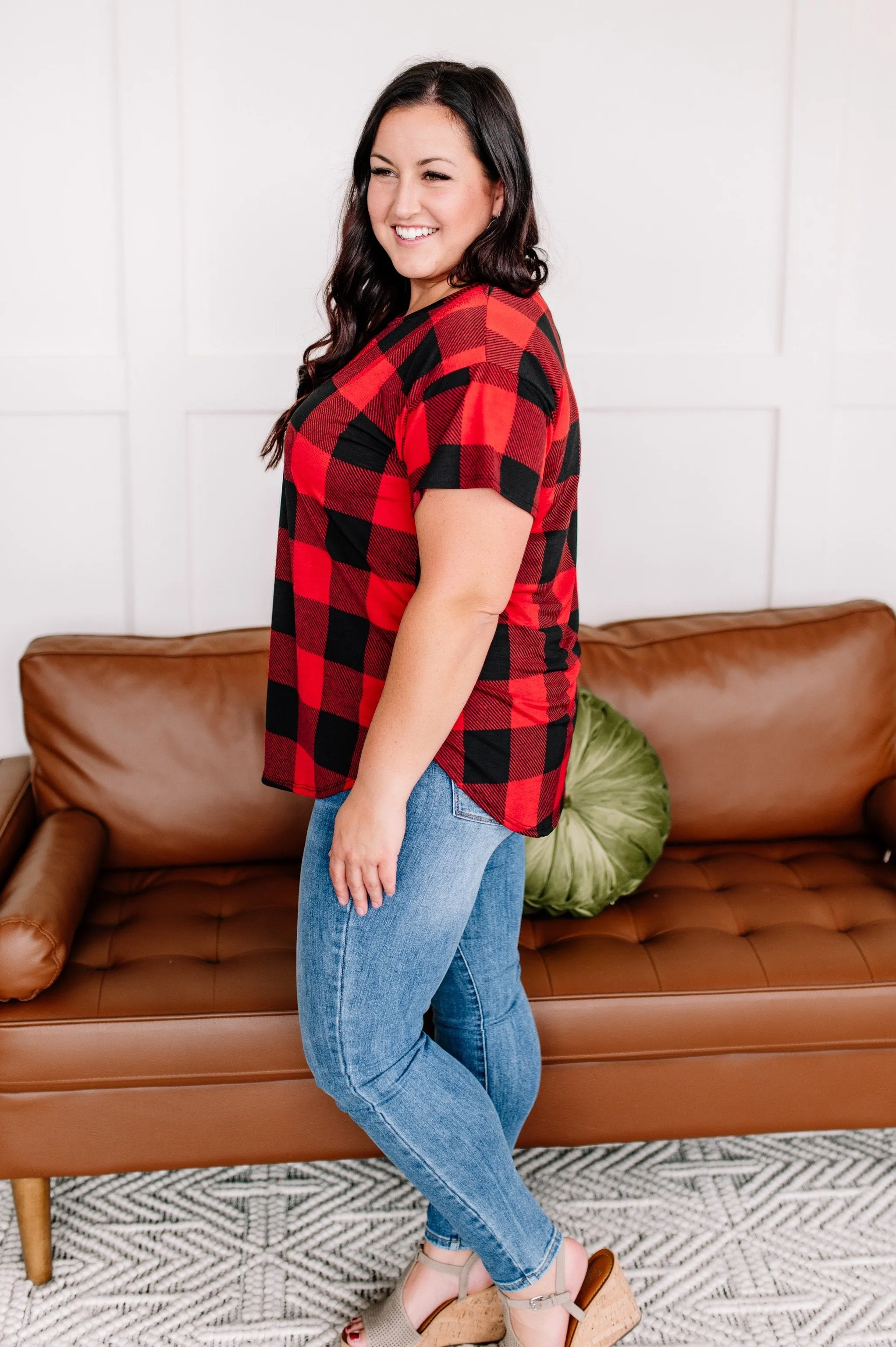 Get Your Plaid On Red Top