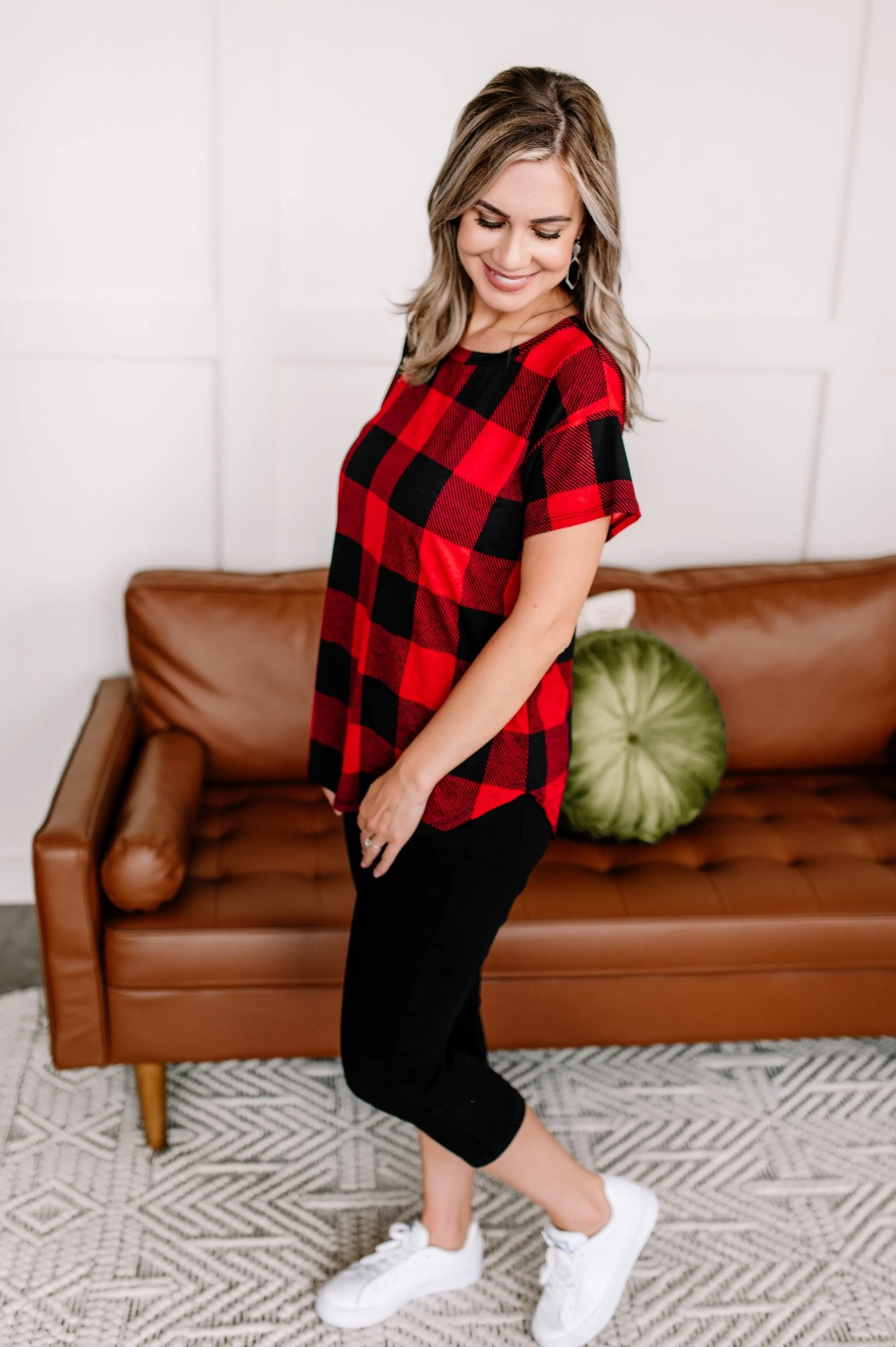 Get Your Plaid On Red Top