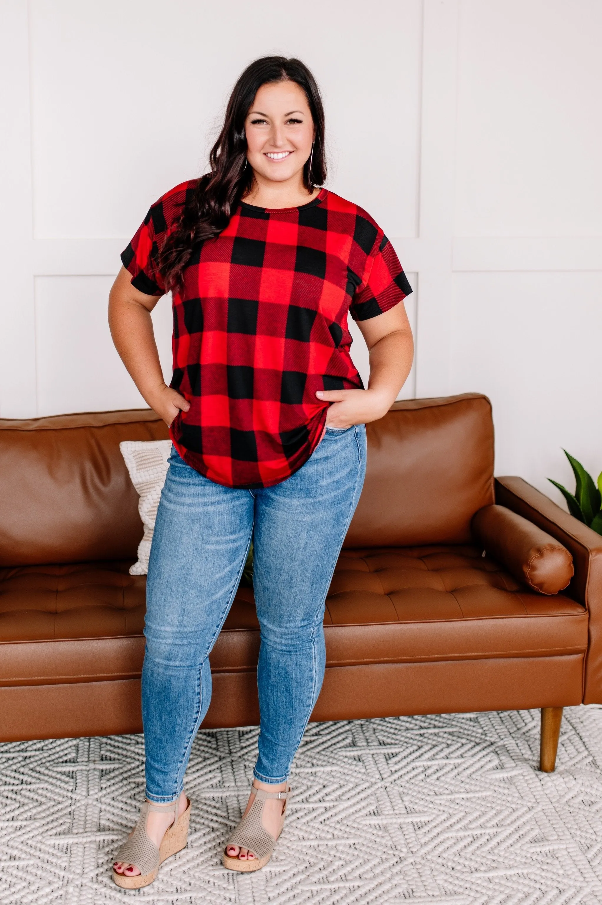 Get Your Plaid On Red Top