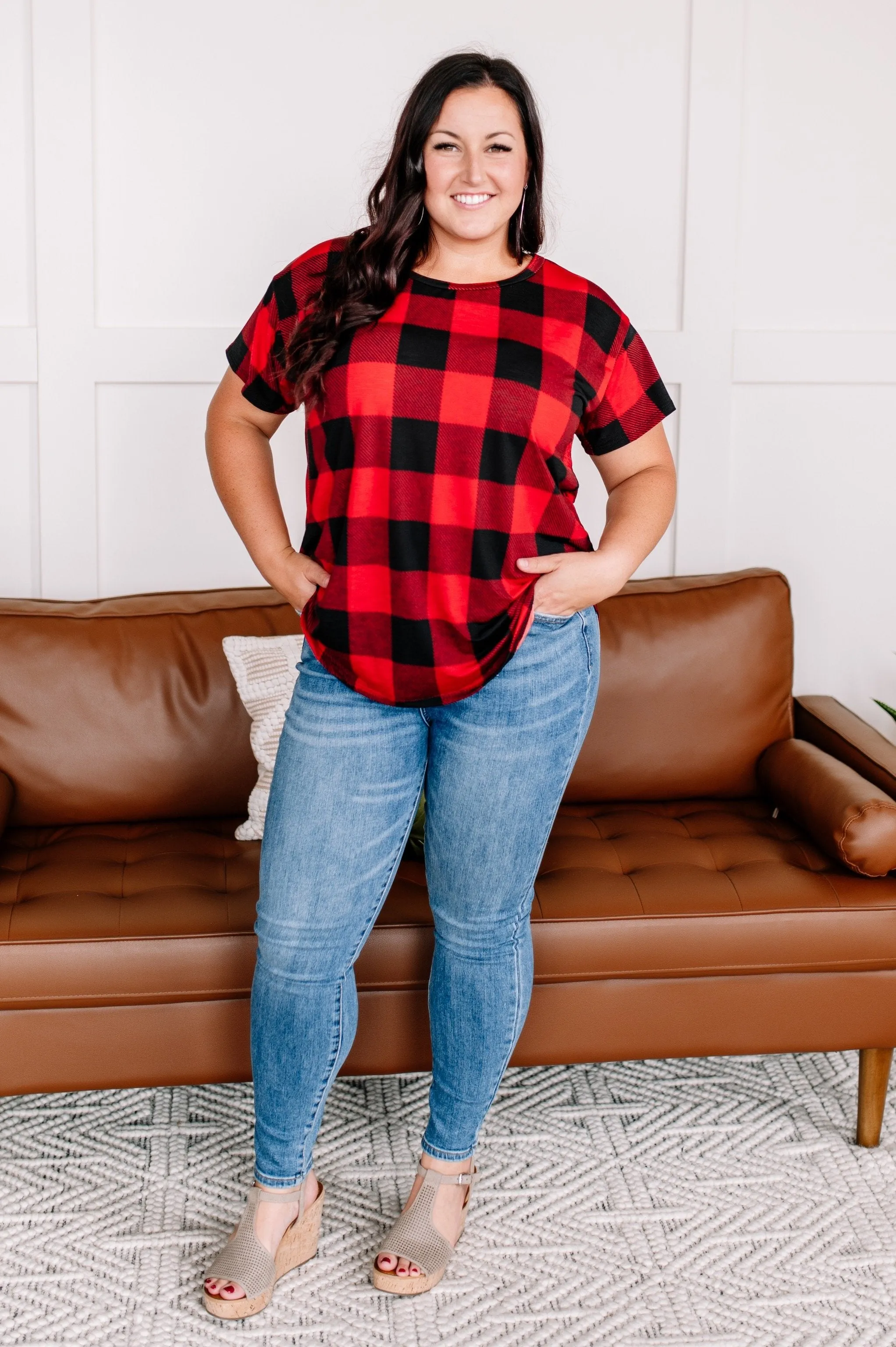 Get Your Plaid On Red Top