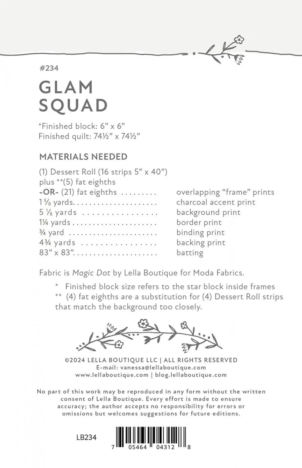Glam Squad quilt pattern by Lella Boutique