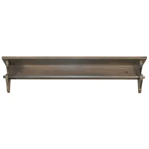 Gray Rustic Quilt Rack with Shelf, Brown Maple