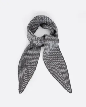 Grey Striped Cashmere Scarf