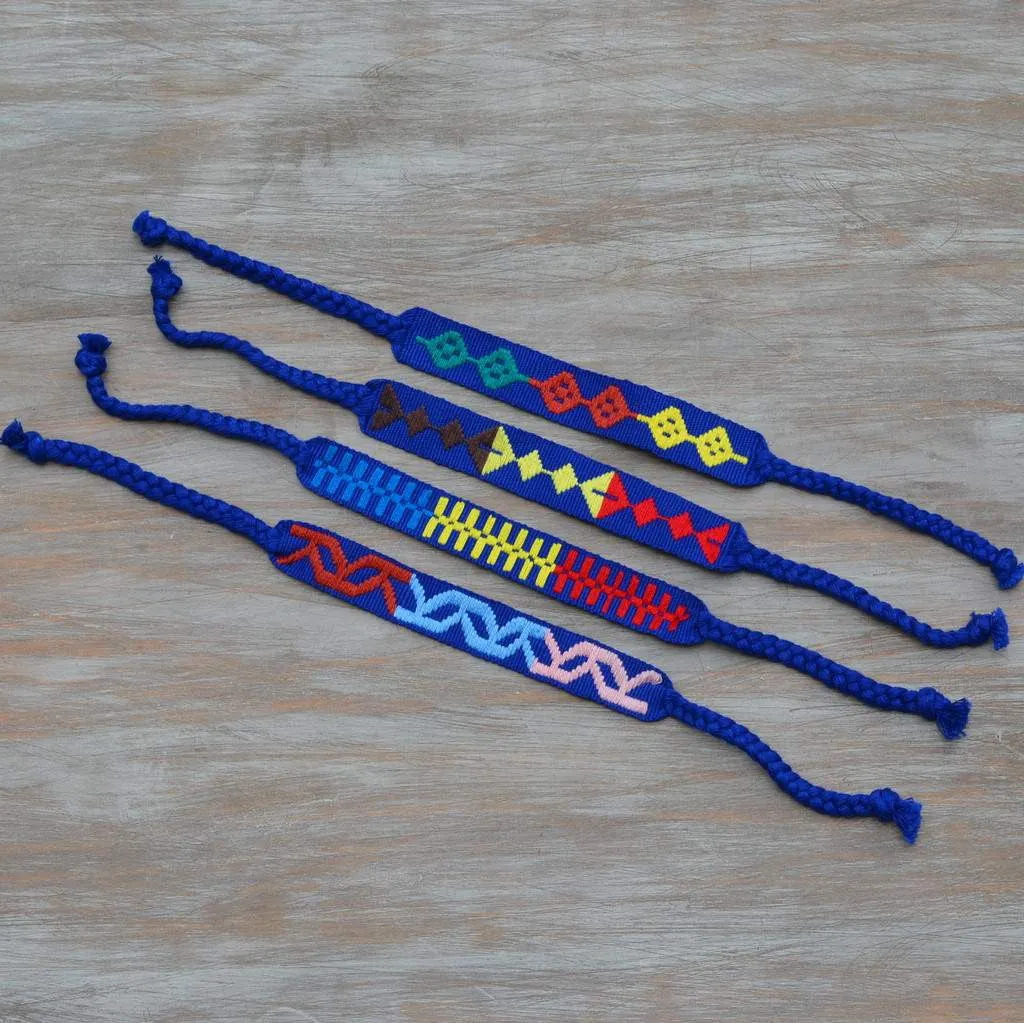 Guatemala Hand Woven Napkin Ties | Cobalt