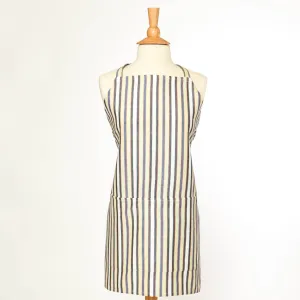 Hand Woven Bib Apron | Celery & White Stripes