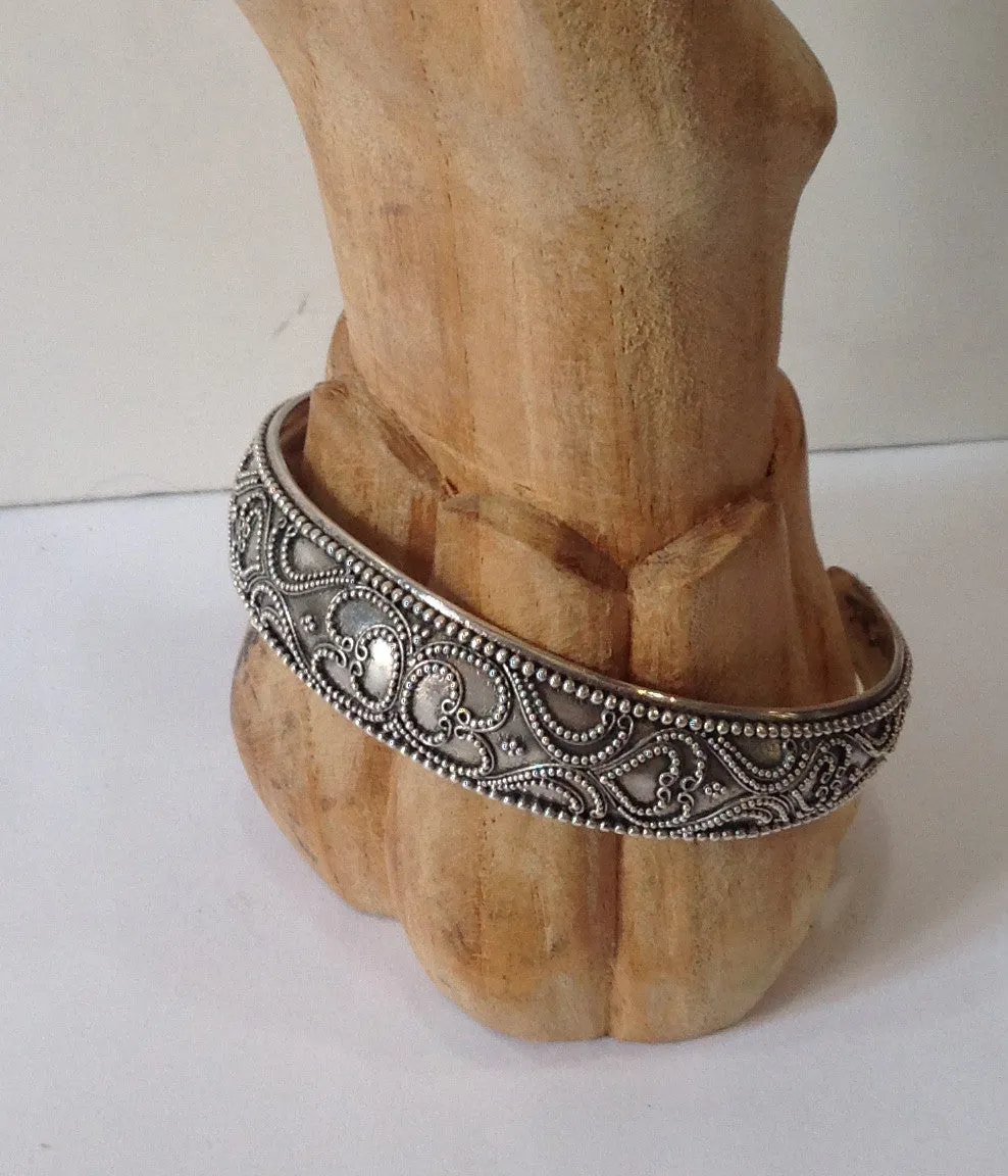 Handmade Balinese Sterling Silver Cuff Bracelet