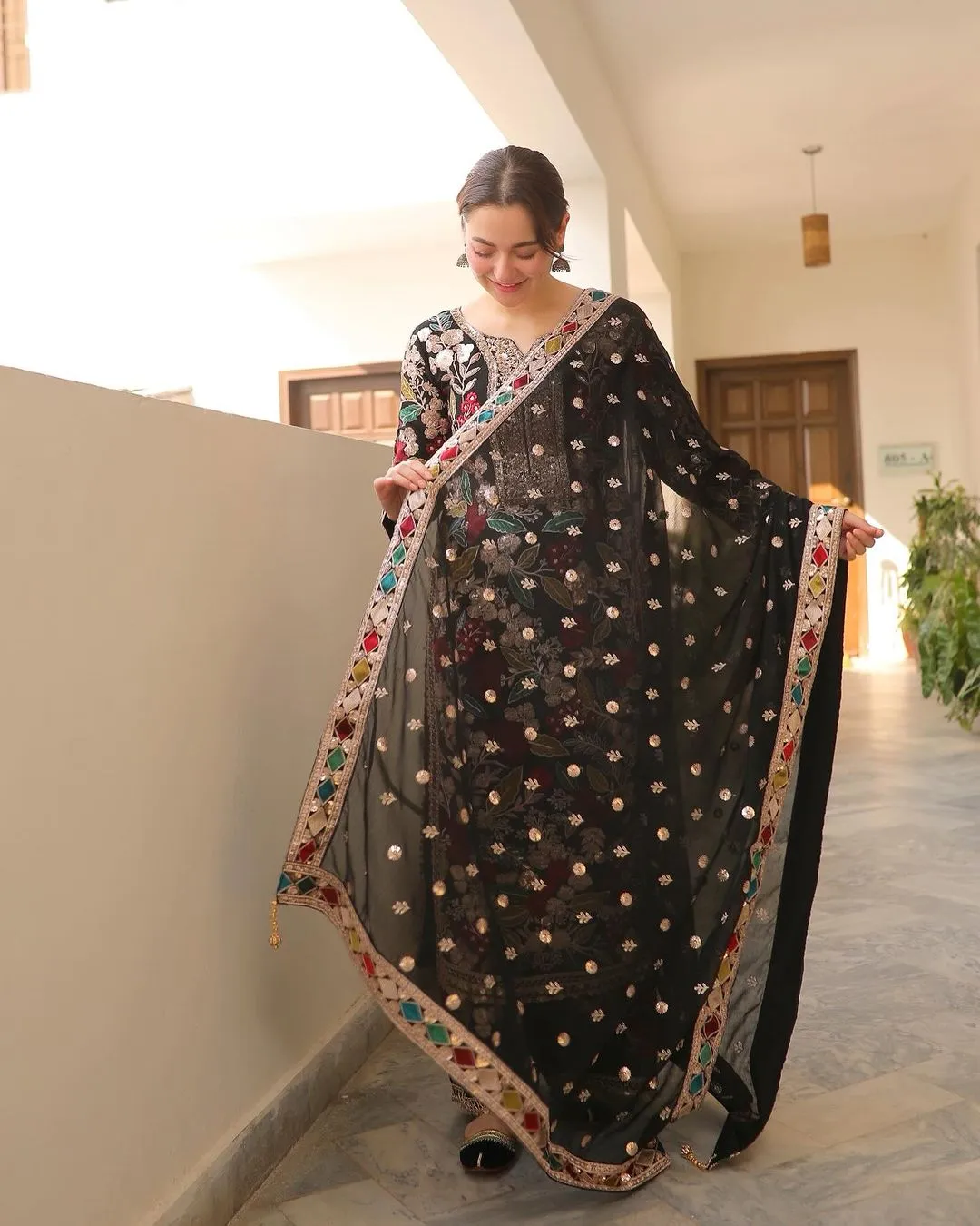 Haseen’s Mehnaaz Black Luxury Lawn Collection Unstitched 9B