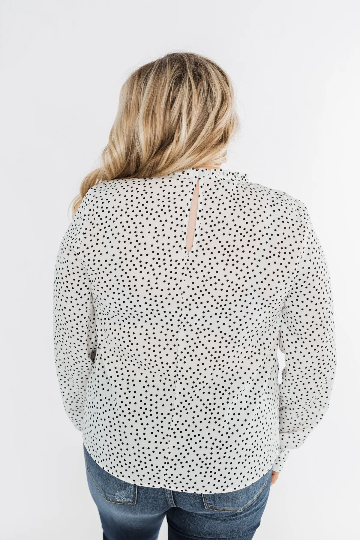 Head Over Heels Polka Dot Blouse- Ivory