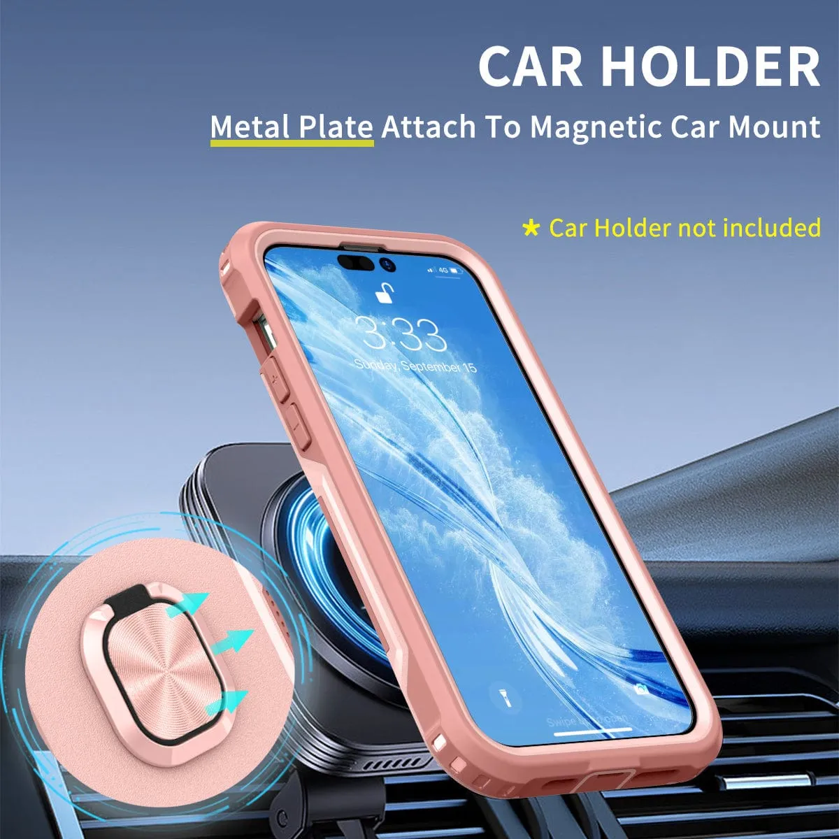 Heavy Duty Magnetic Phone Case With Ring Grip