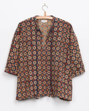 Hema Top in Rust Floral Block