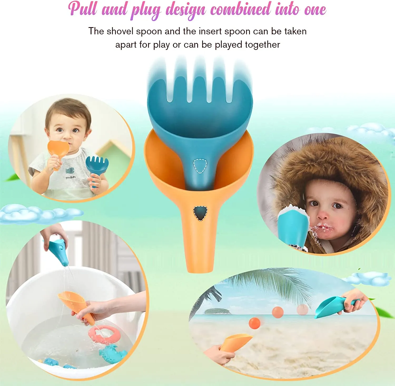 High Quality Eco-Friendly 9PC Bucket & Spade Set | Outdoor Kids Toys for Sand Pit | 3 years 