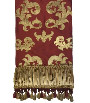 Holiday Burgundy Red Silk Table Runner 17x72