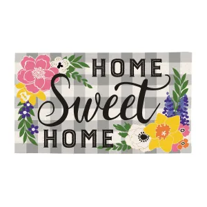 Home Sweet Home Plaid Coir Mat,2rm749