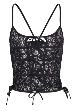 I AM GIA Lysandra Black Lace Top UK S