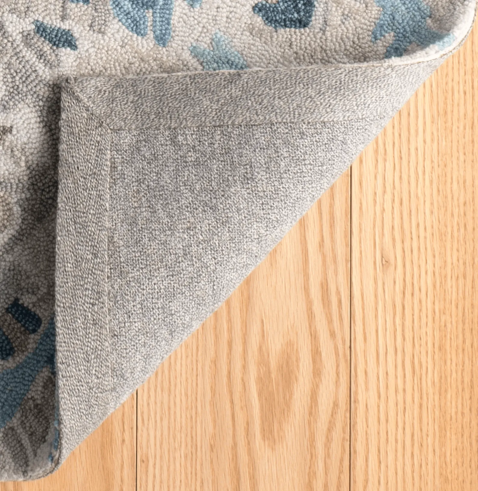 Ines Blue Hand Micro Hooked Wool Rug