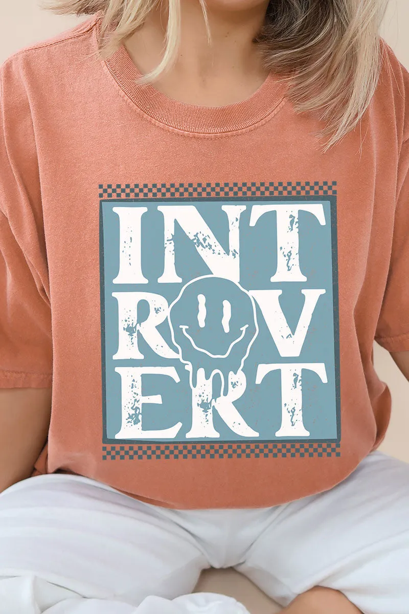 Introvert Checkered Comfort Colors Adult Ring-Spun Cotton Tee