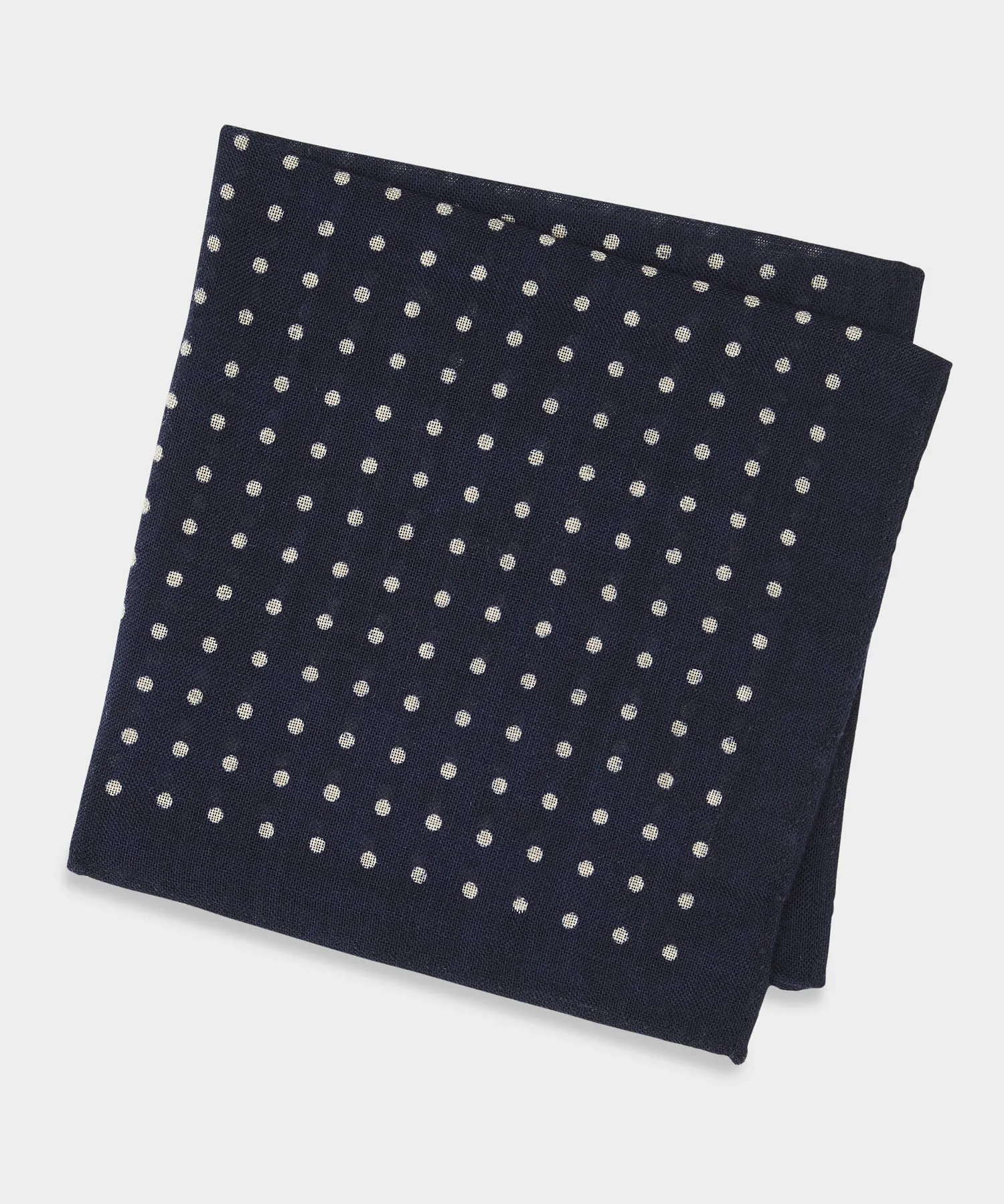 Italian Polka Dot Pocket Square in Navy
