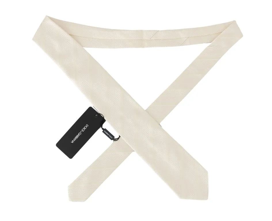 Ivory White Silk Classic Tie