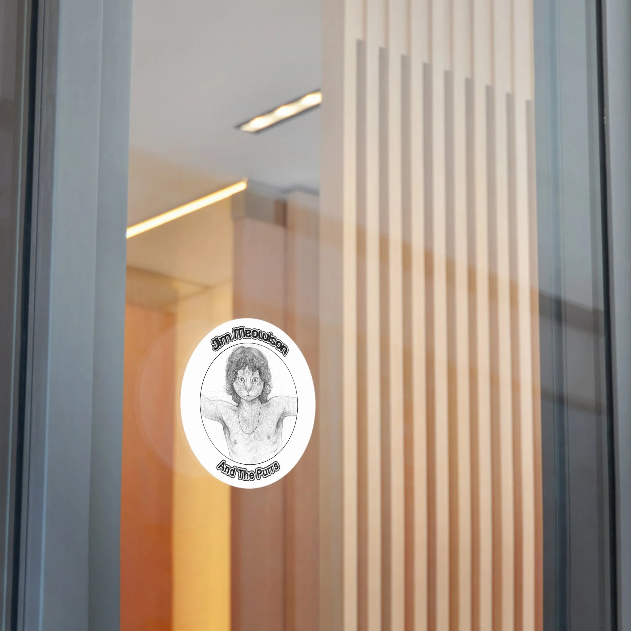 Jim Meowison Round Vinyl Sticker