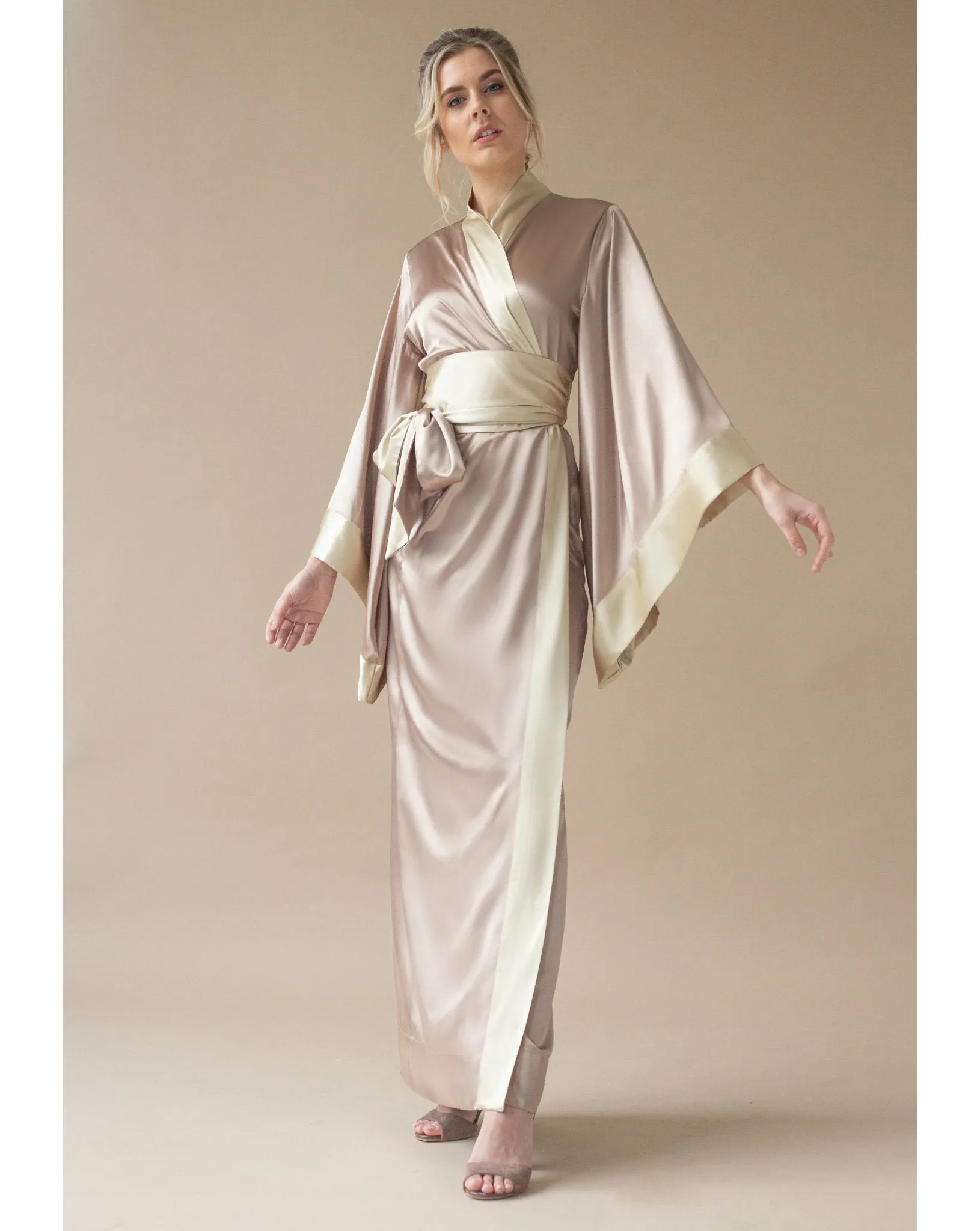 Kami Long Satin Kimono Robe