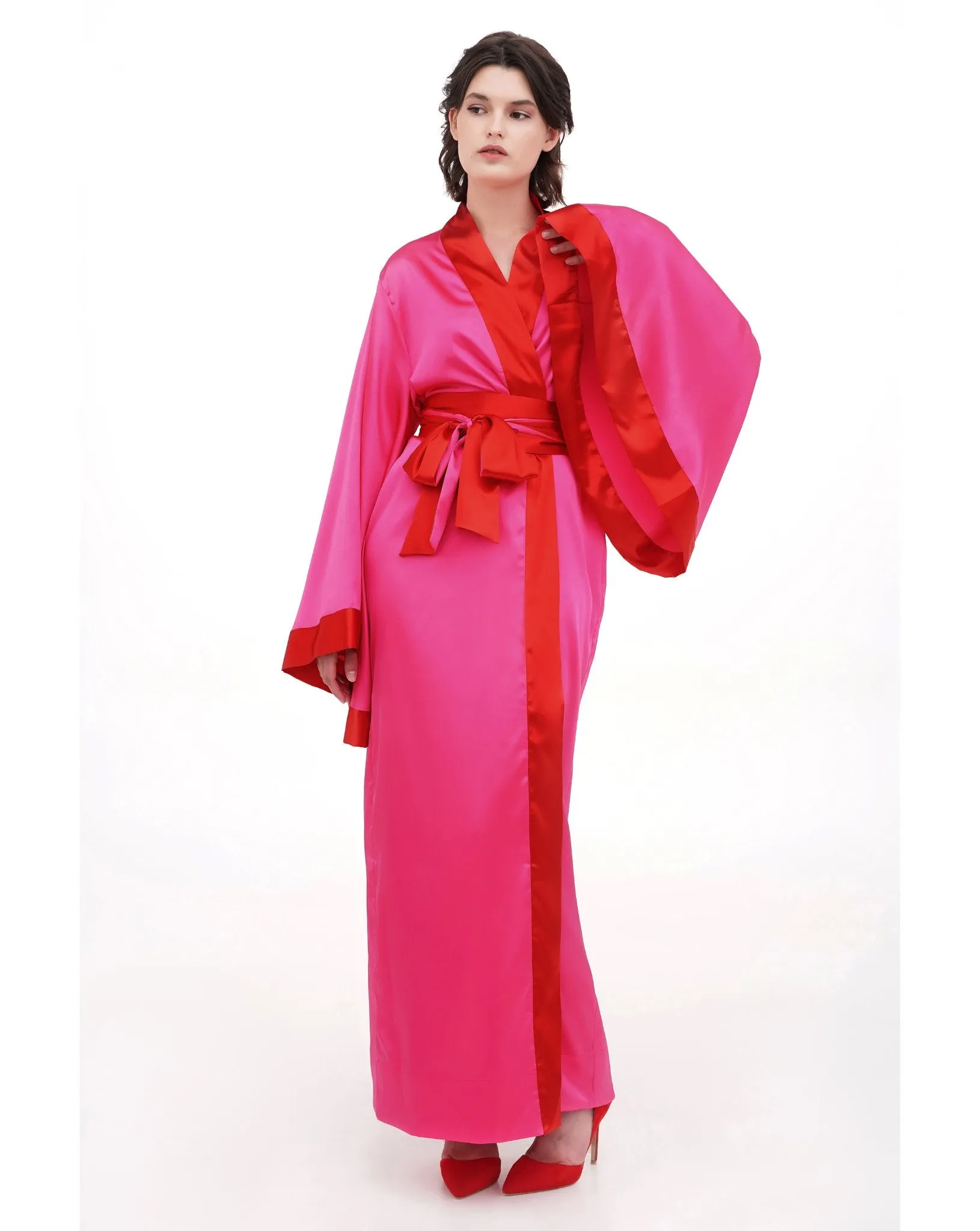 Kami Long Satin Kimono Robe