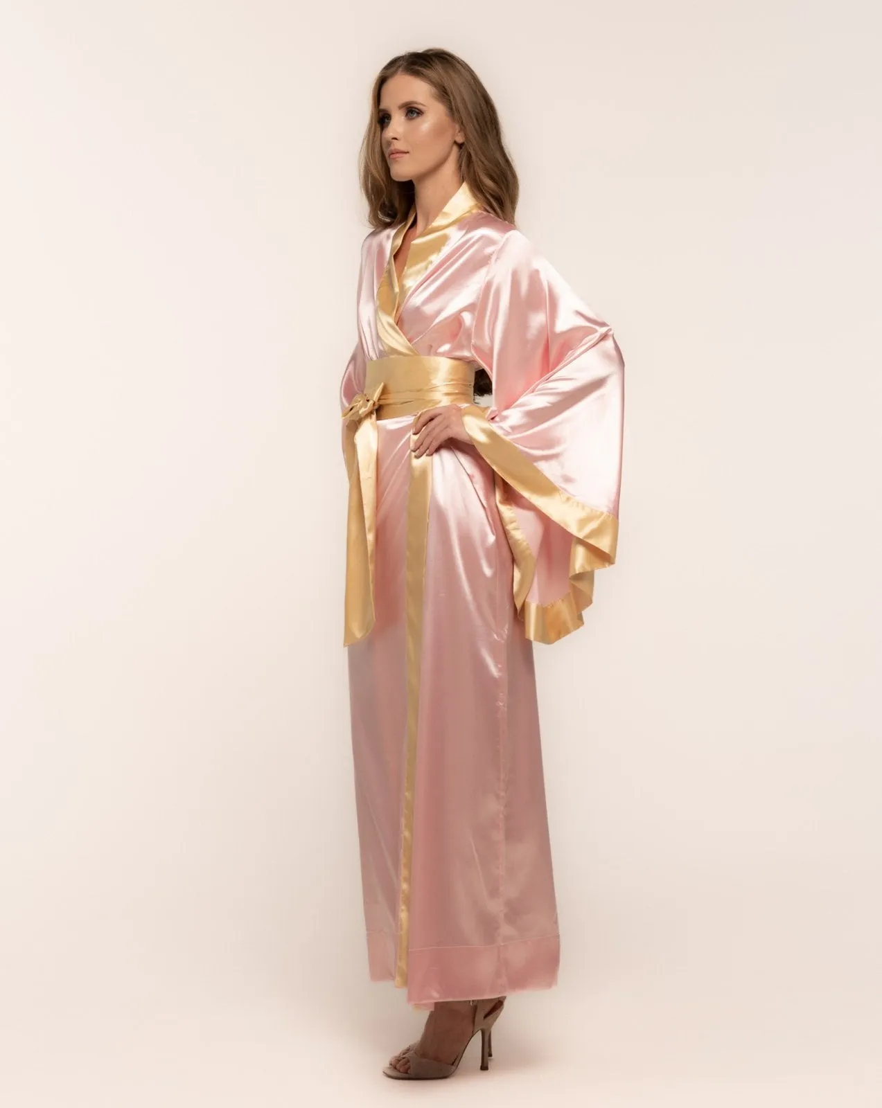 Kami Long Satin Kimono Robe