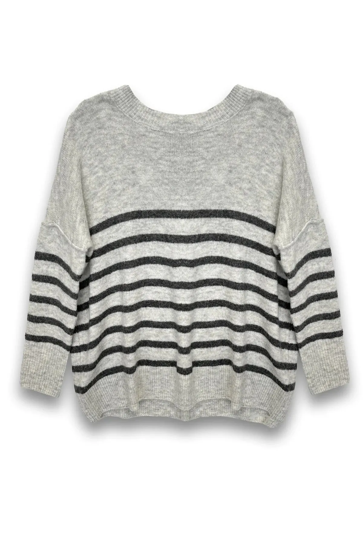 KATIEJ NYC- TWEEN NELLIE STRIPED SWEATER (grey stripe)
