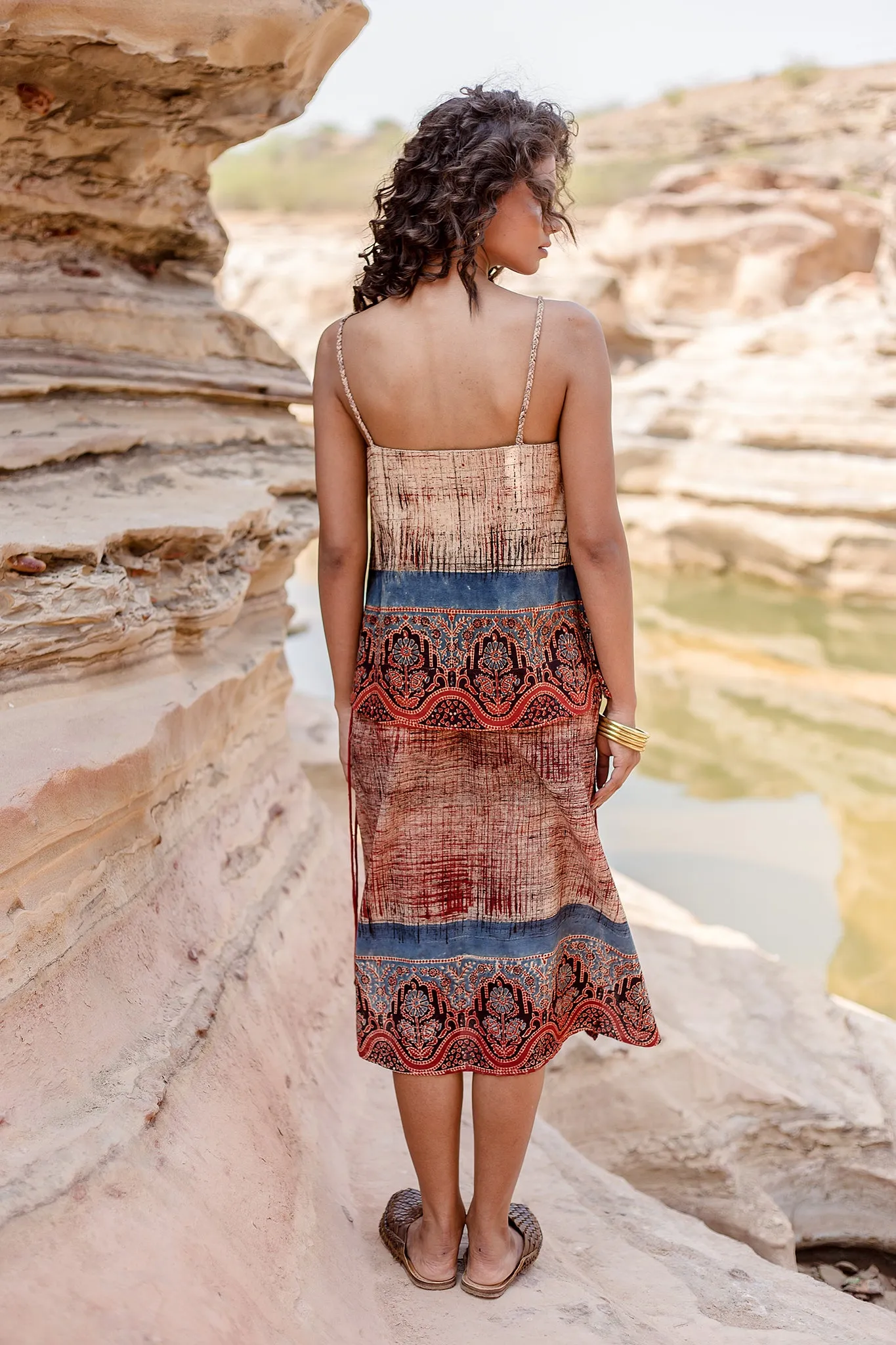 Kavya Skirt in Pomegranate Brushed Border