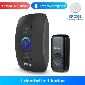 KERUI Ring Doorbell Battery Waterproof Door Bell 500ft Remote Cordless 32 Chimes 433MHZ Outdoor