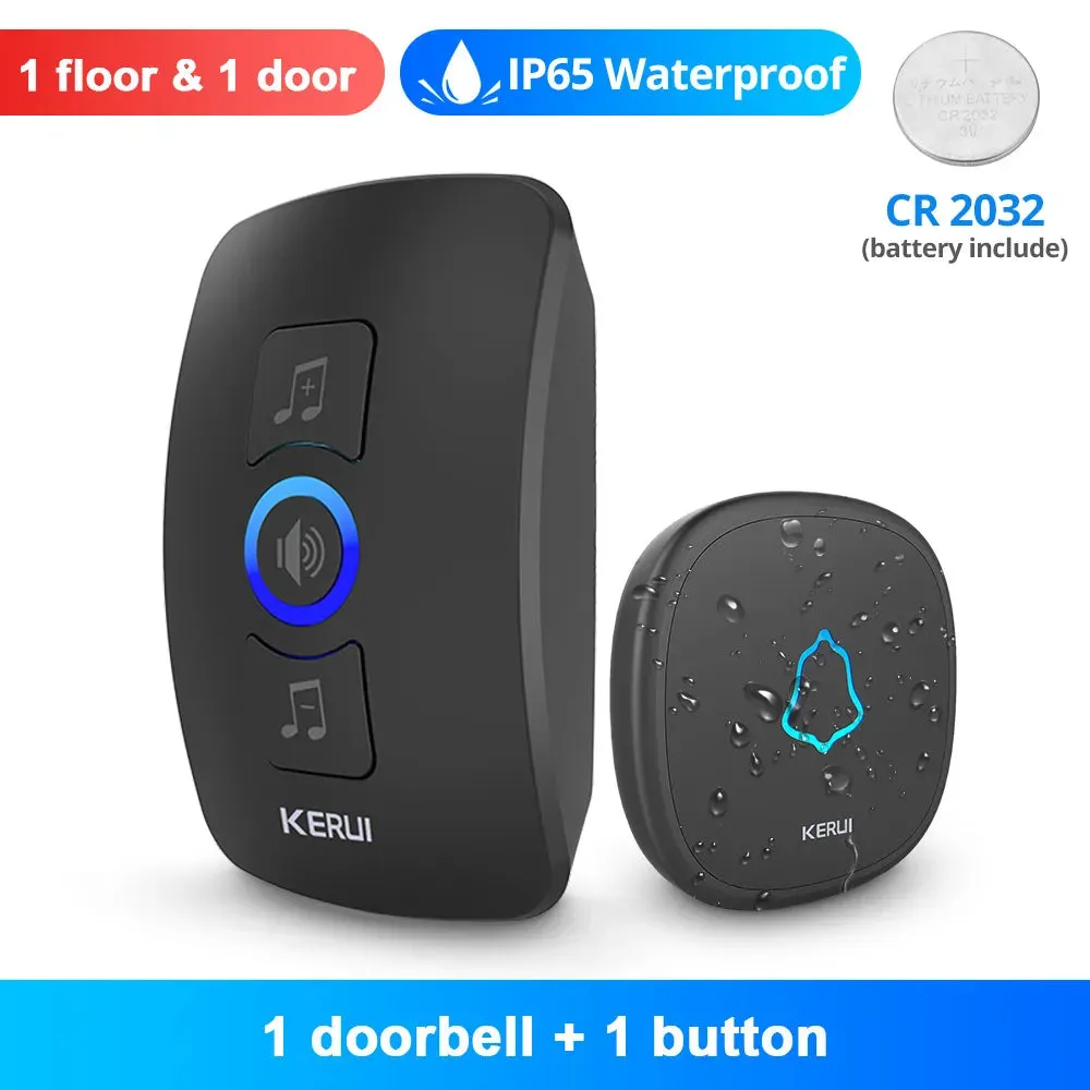 KERUI Ring Doorbell Battery Waterproof Door Bell 500ft Remote Cordless 32 Chimes 433MHZ Outdoor