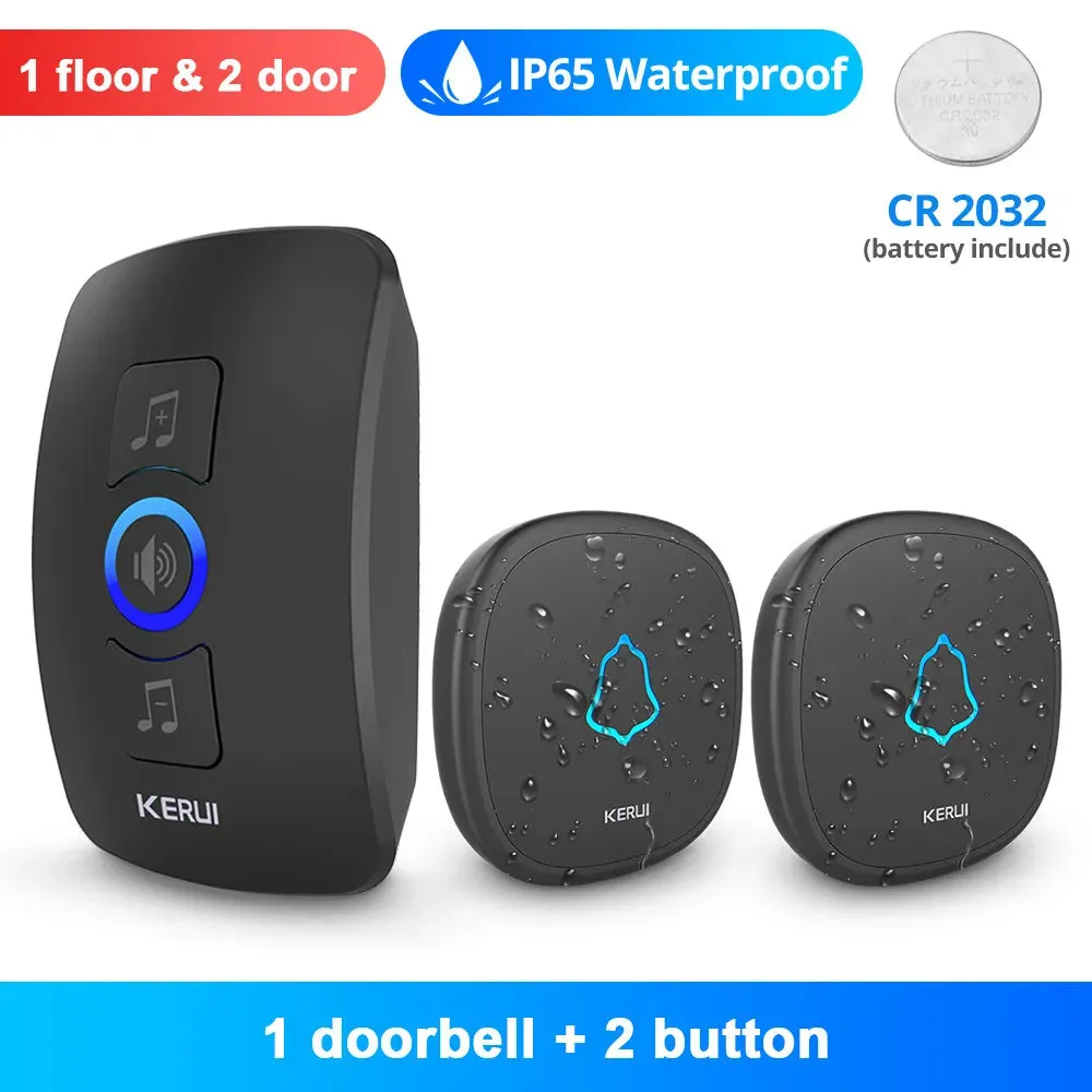 KERUI Ring Doorbell Battery Waterproof Door Bell 500ft Remote Cordless 32 Chimes 433MHZ Outdoor