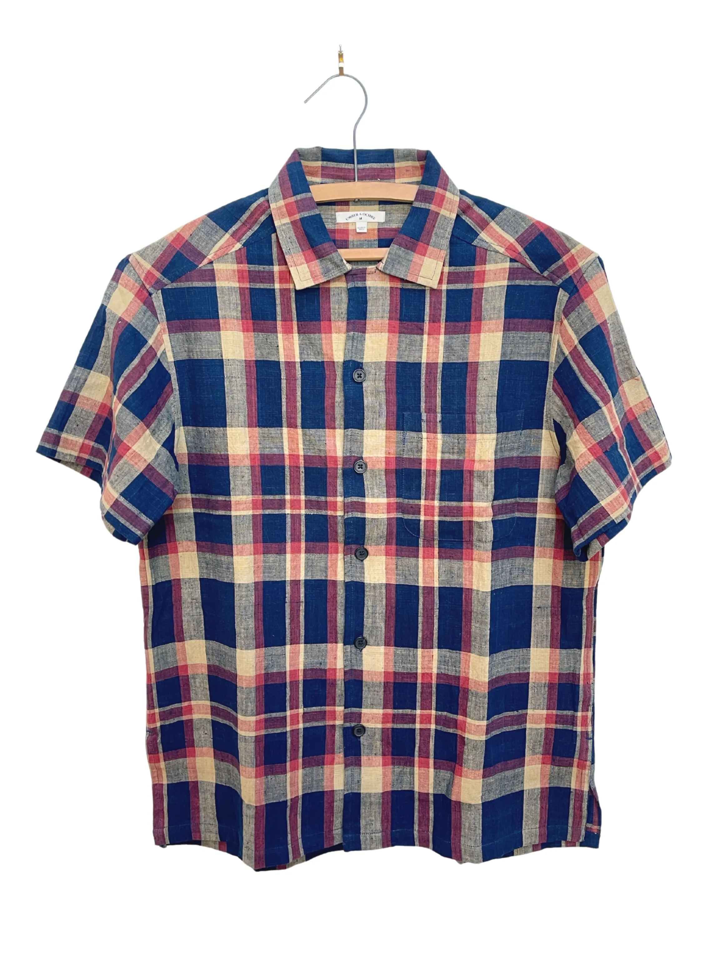 Khushi Shirt in Navy Madras Plaid