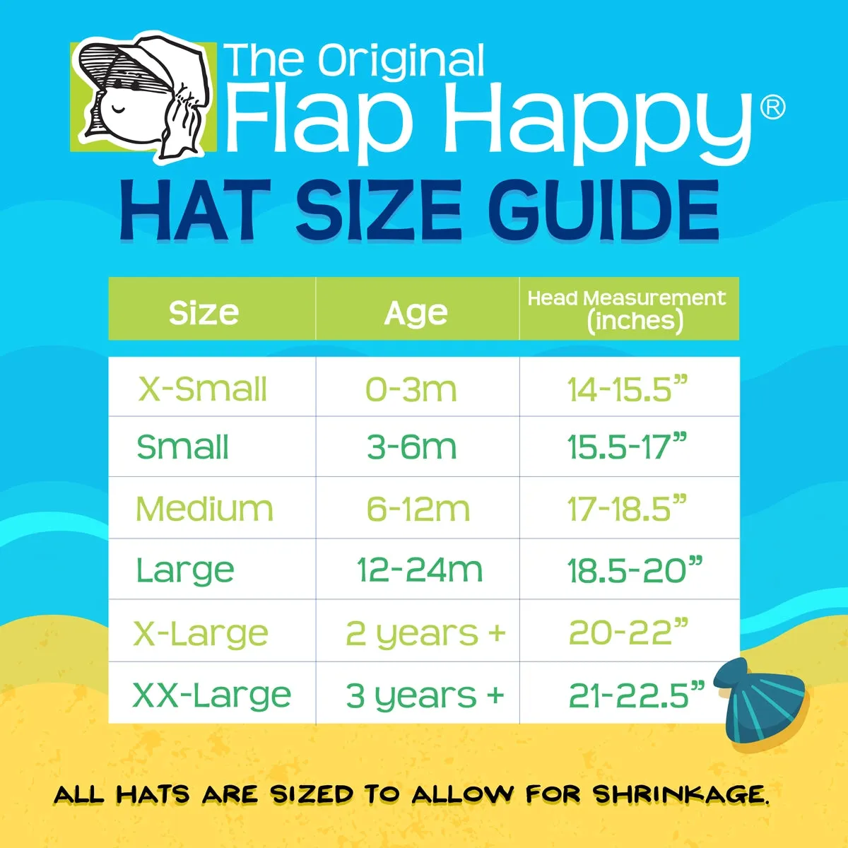 Kids UPF50  Girls and Boys Original Flap Hat with Ties