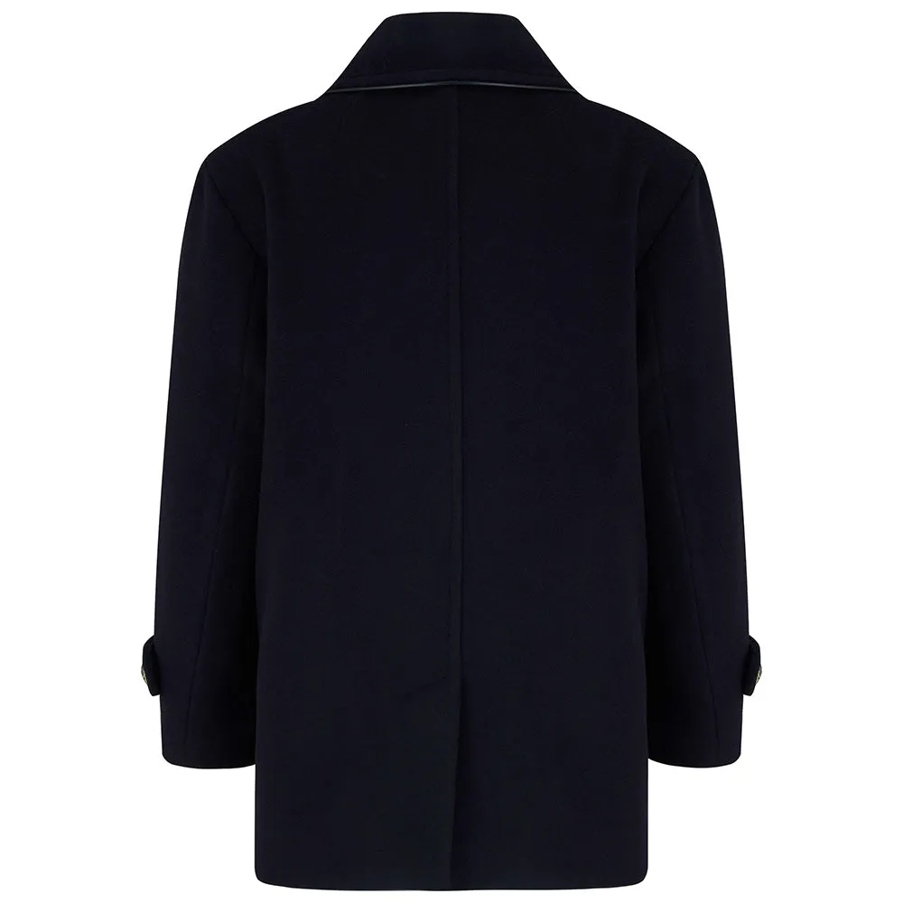 Lambeth Cashmere Boys Reefer Coat - Ink Blue