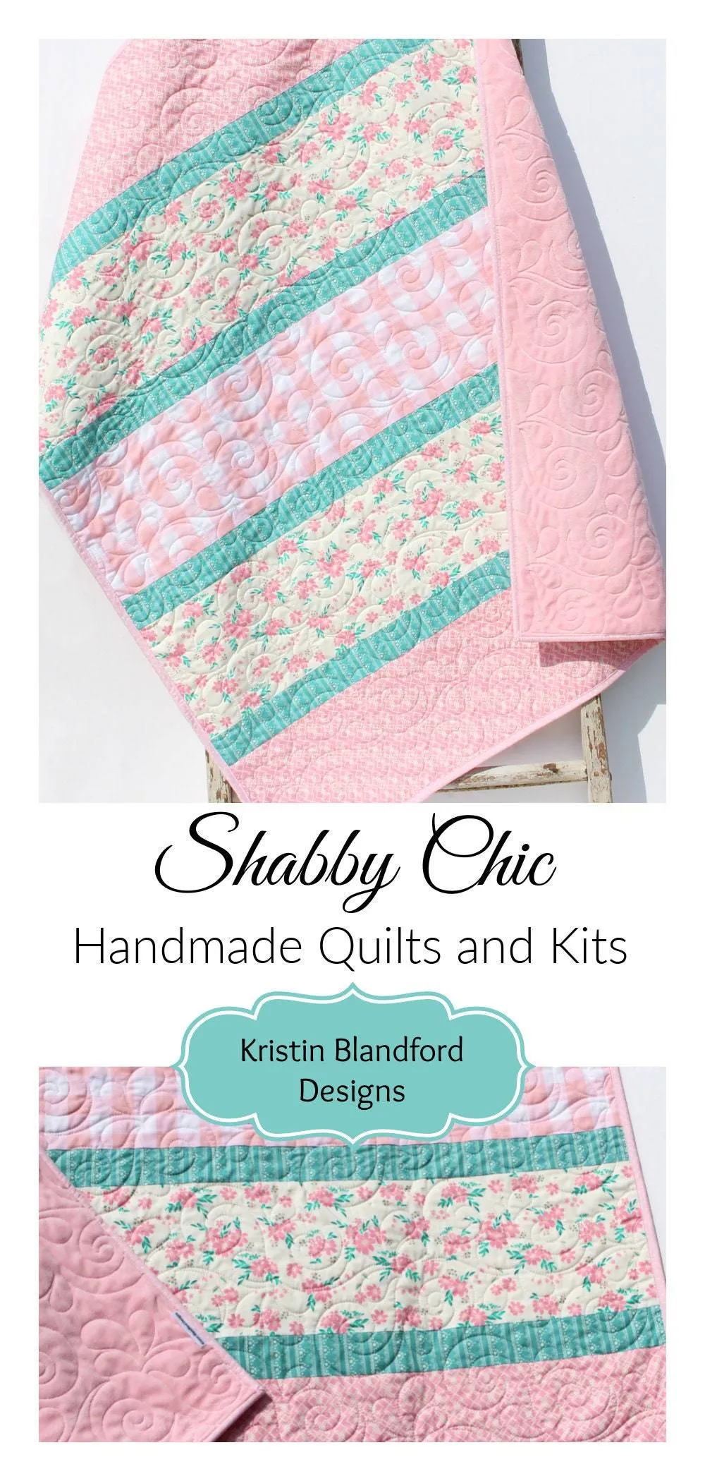 LAST ONE Baby Quilt, Plaid Floral Minky Blanket, Farmhouse Flower Crib Bedding, Vintage Chic Floral