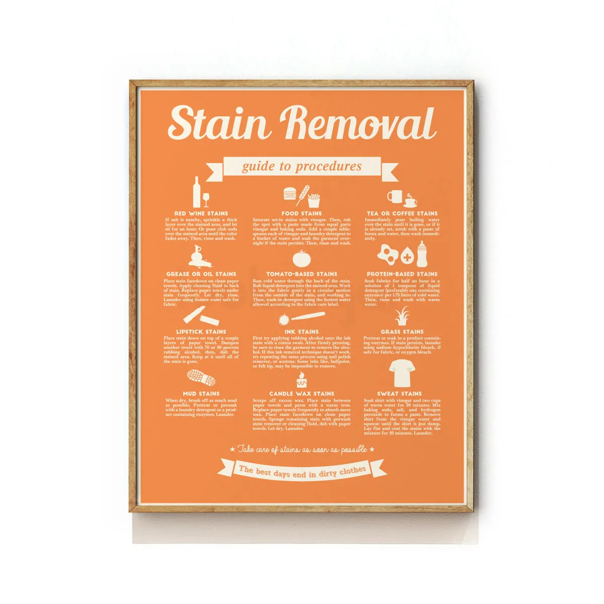 LAUNDRY STAIN REMOVAL ART PRINT