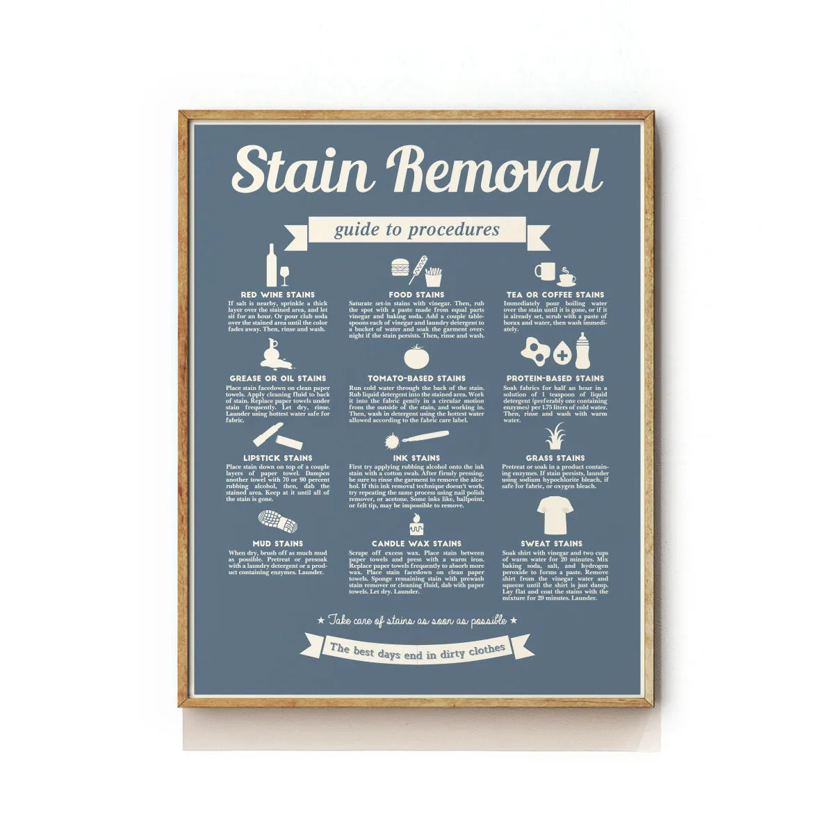 LAUNDRY STAIN REMOVAL ART PRINT