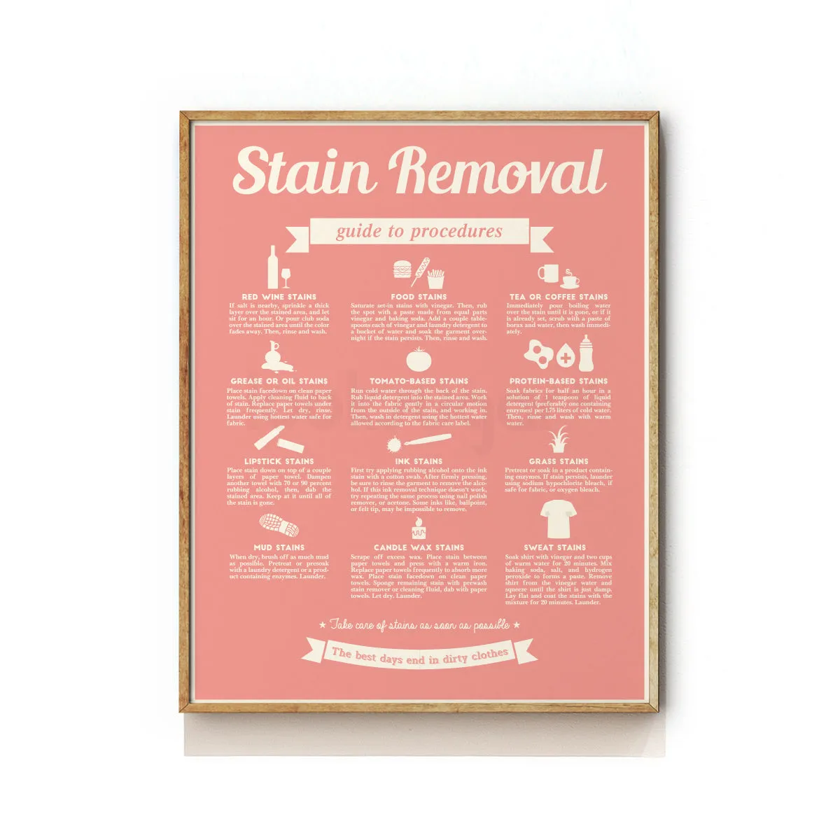 LAUNDRY STAIN REMOVAL ART PRINT