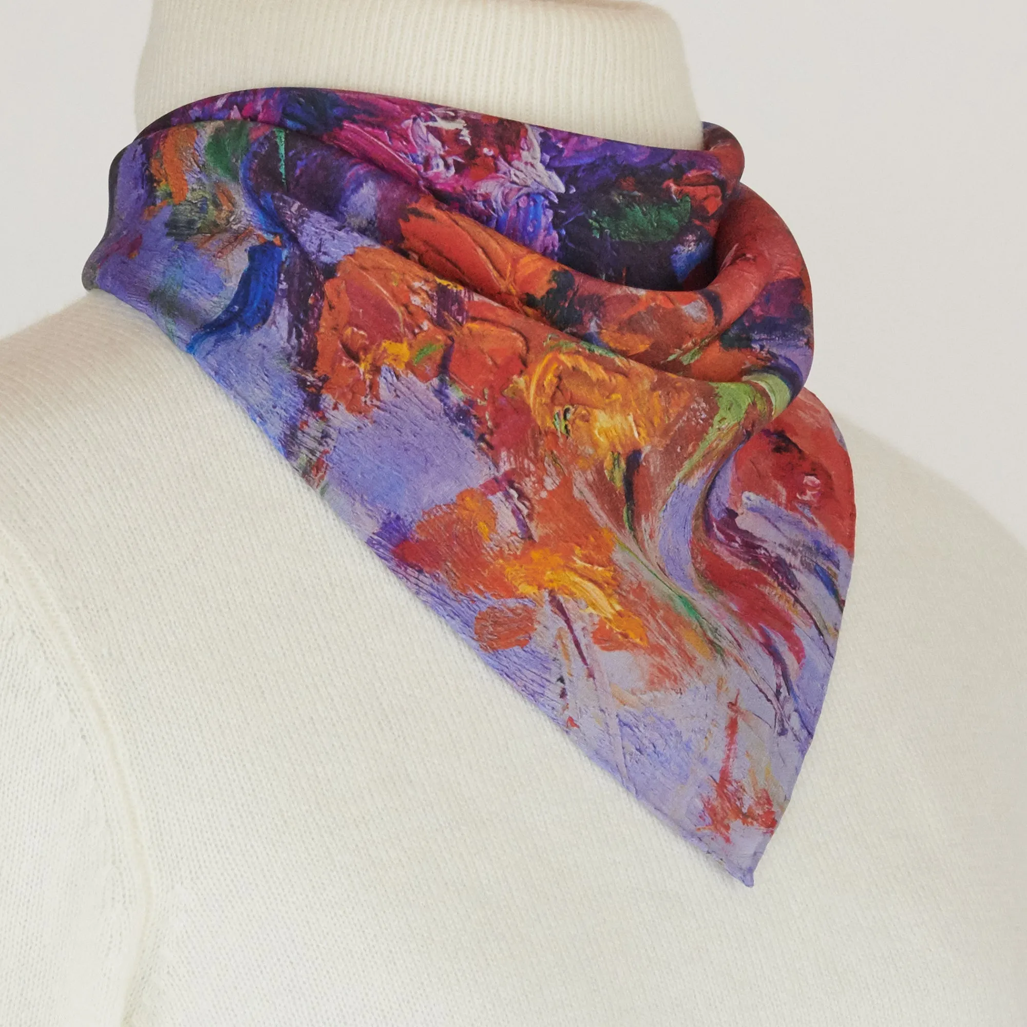 Lavender Dream, 16.5-inch Square Italian Silk Scarf