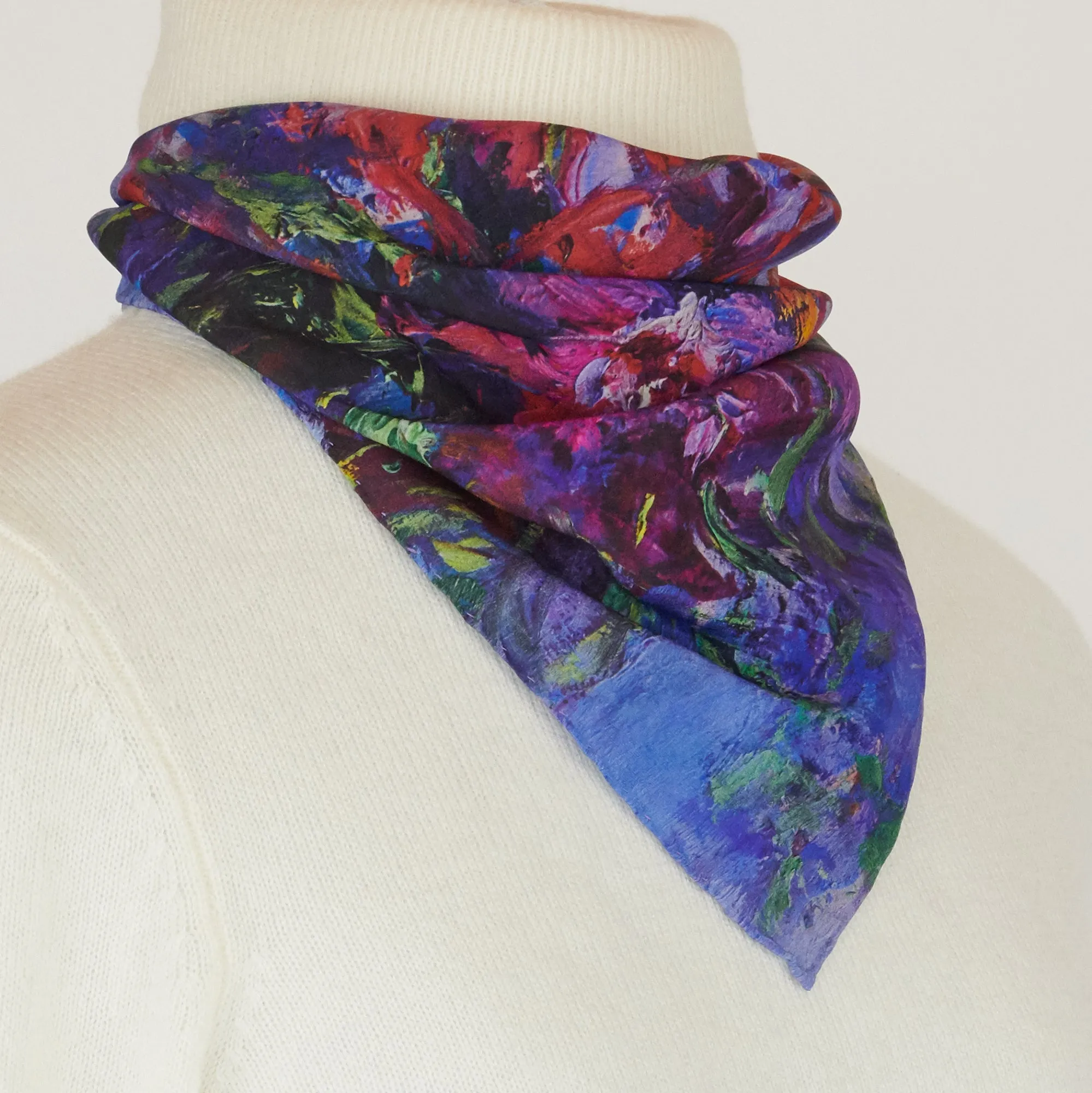 Lavender Dream, 16.5-inch Square Italian Silk Scarf