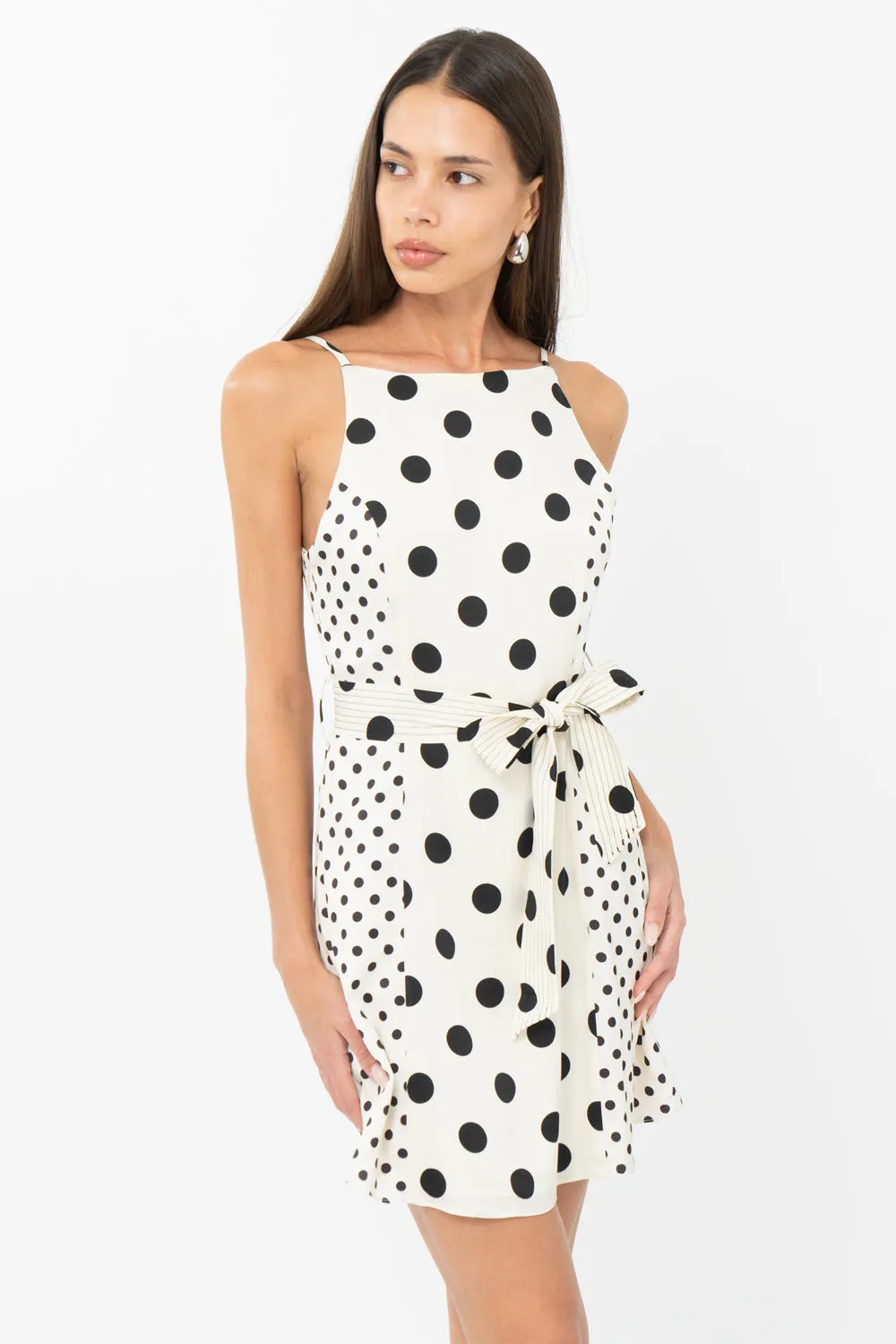 Lelou Polka Dot Tie Dress